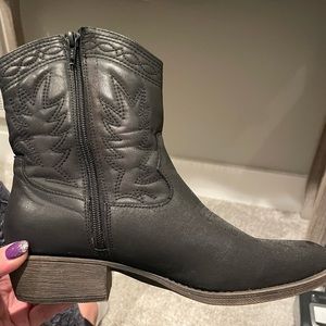 Free people black western ankle boots